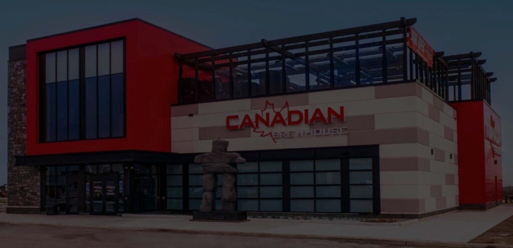 Image of the exterior of a Canadian Brewhouse location